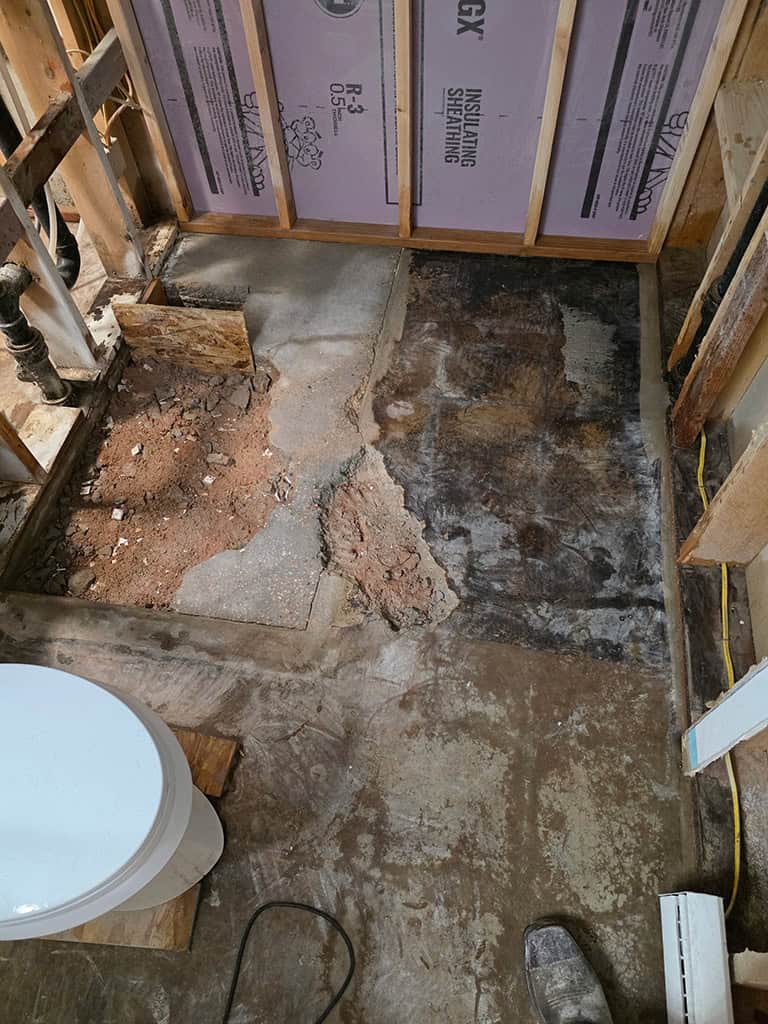 Concrete removed